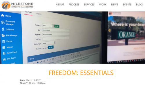Milestone Website Workshops